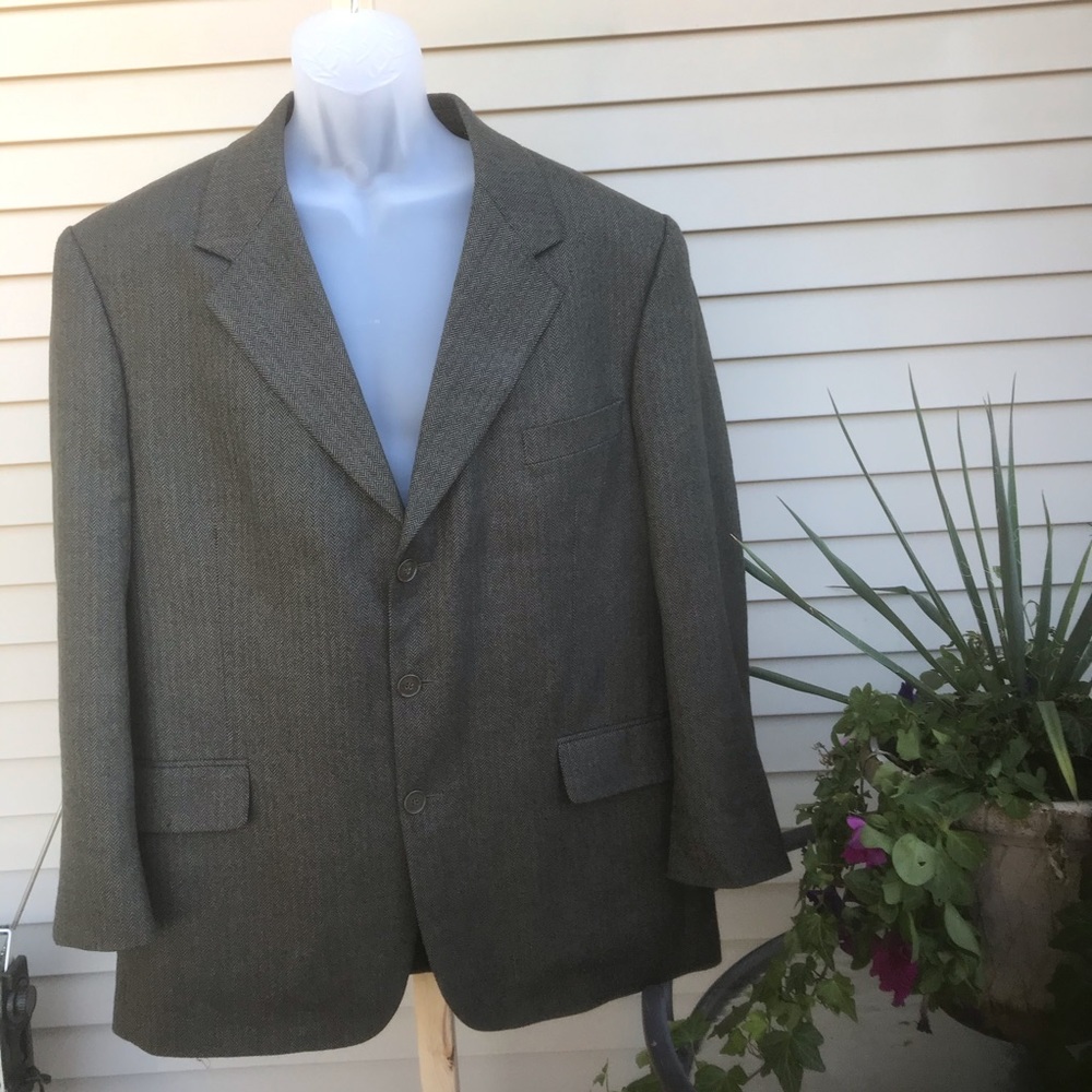 Stuart Hughes Mens brown jacket tweed pattern 44R
